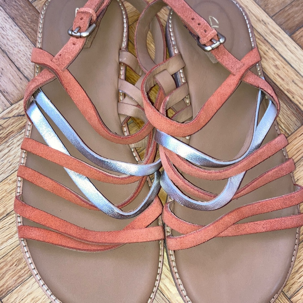 Clarks Women's Multi-Strap Sandals - Brown and Light Blue - Picture 5 of 6